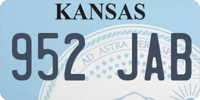 KS license plate 952JAB