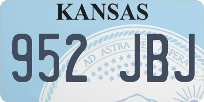 KS license plate 952JBJ