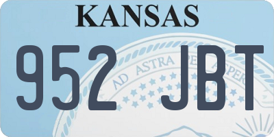 KS license plate 952JBT