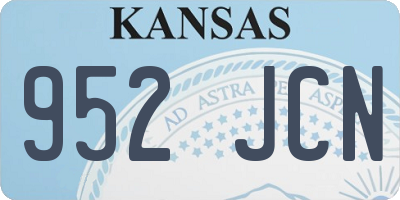 KS license plate 952JCN