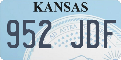 KS license plate 952JDF