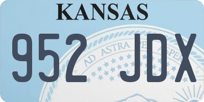 KS license plate 952JDX