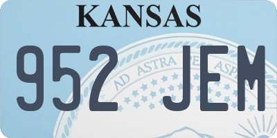 KS license plate 952JEM