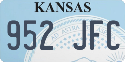 KS license plate 952JFC