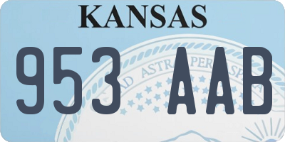 KS license plate 953AAB