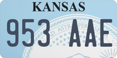 KS license plate 953AAE