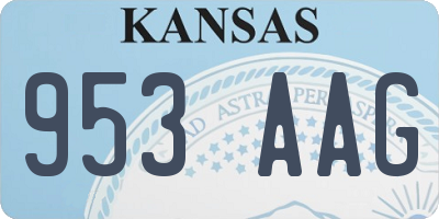 KS license plate 953AAG