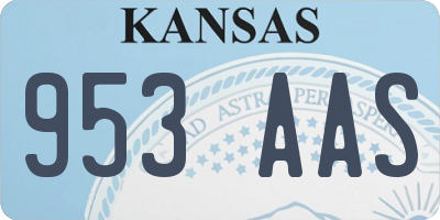 KS license plate 953AAS