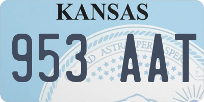 KS license plate 953AAT
