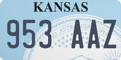 KS license plate 953AAZ