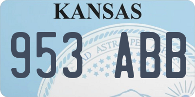 KS license plate 953ABB