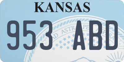 KS license plate 953ABD