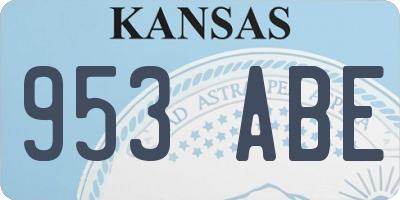KS license plate 953ABE