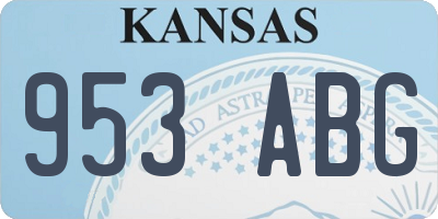 KS license plate 953ABG