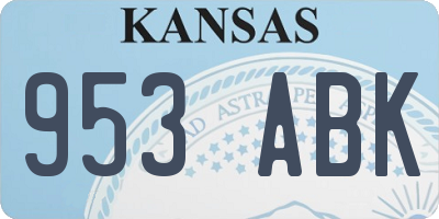 KS license plate 953ABK