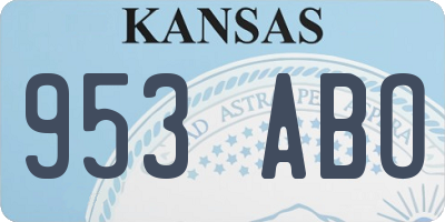 KS license plate 953ABO
