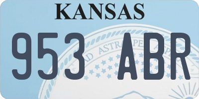 KS license plate 953ABR