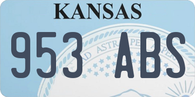 KS license plate 953ABS