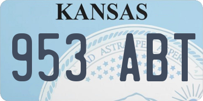 KS license plate 953ABT