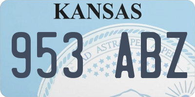 KS license plate 953ABZ
