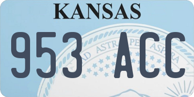 KS license plate 953ACC