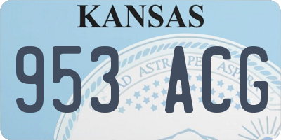 KS license plate 953ACG