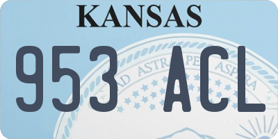 KS license plate 953ACL