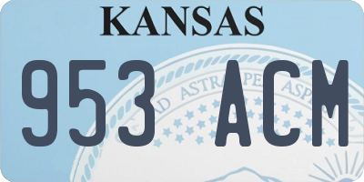 KS license plate 953ACM
