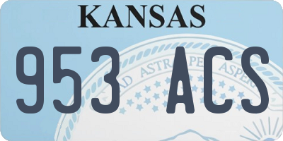 KS license plate 953ACS