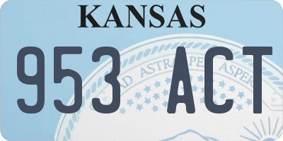KS license plate 953ACT