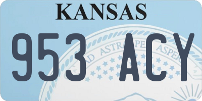 KS license plate 953ACY