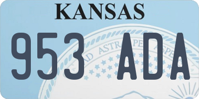 KS license plate 953ADA