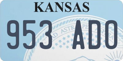 KS license plate 953ADO