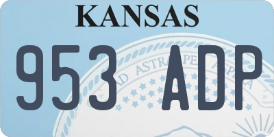 KS license plate 953ADP