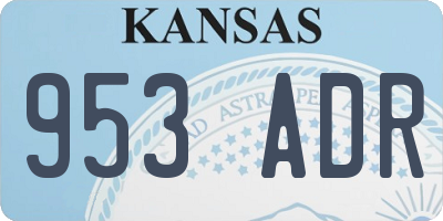 KS license plate 953ADR