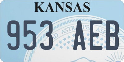 KS license plate 953AEB