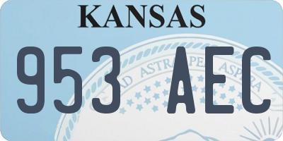 KS license plate 953AEC