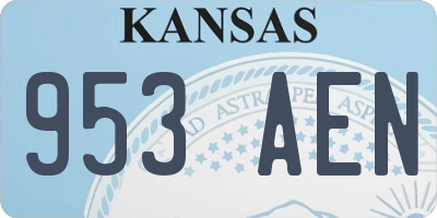 KS license plate 953AEN
