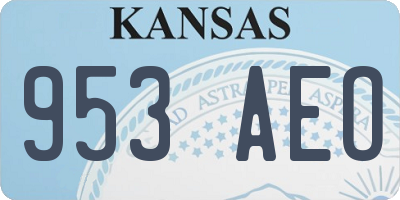 KS license plate 953AEO