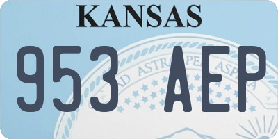 KS license plate 953AEP