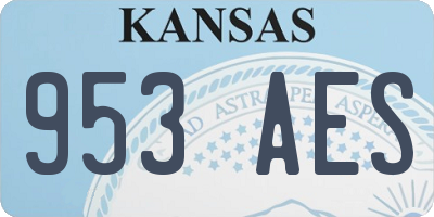 KS license plate 953AES