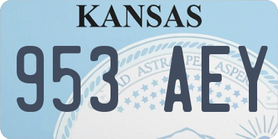 KS license plate 953AEY