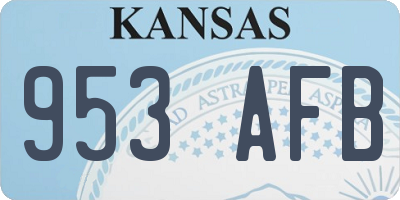 KS license plate 953AFB