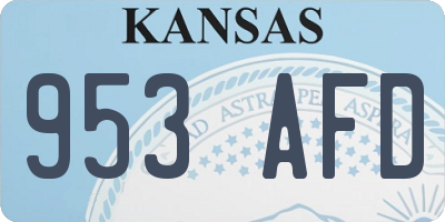 KS license plate 953AFD
