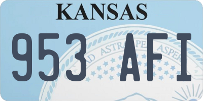 KS license plate 953AFI