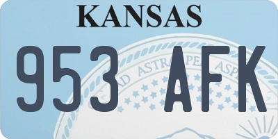 KS license plate 953AFK