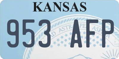KS license plate 953AFP