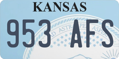 KS license plate 953AFS