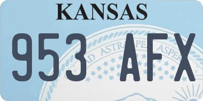 KS license plate 953AFX