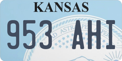 KS license plate 953AHI